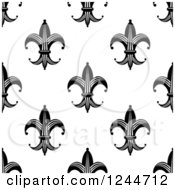 Clipart Of A Seamless Black And White Fleur De Lis Background Pattern 9 Royalty Free Vector Illustration