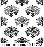 Poster, Art Print Of Seamless Pattern Background Of Black And White Floral
