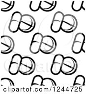Clipart Of A Seamless Pattern Background Of Black And White Pills Royalty Free Vector Illustration