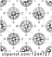Clipart Of A Seamless Pattern Background Of Compasses Royalty Free Vector Illustration