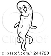Clipart Of A Black And White Amoeba Royalty Free Vector Illustration