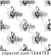 Clipart Of A Seamless Pattern Background Of Music Royalty Free Vector Illustration