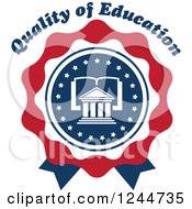 Clipart Of A Quality Of Education Badge Royalty Free Vector Illustration by Vector Tradition SM