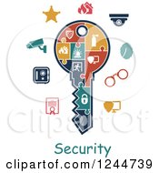 Poster, Art Print Of Jigsaw Puzzle Key With Security Icons