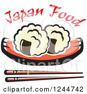 Poster, Art Print Of Chopsticks Sushi And Text