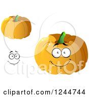 Clipart Of Pumpkins Royalty Free Vector Illustration