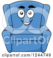 Poster, Art Print Of Happy Blue Arm Chair