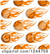 Poster, Art Print Of Seamless Pattern Background Of Flaming Basketballs