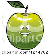 Clipart Of A Green Apple Character Royalty Free Vector Illustration