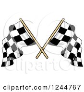 Poster, Art Print Of Crossed Checkered Racing Flags 5