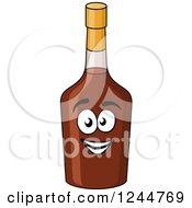 Clipart Of A Happy Bottle Of Alcohol Royalty Free Vector Illustration