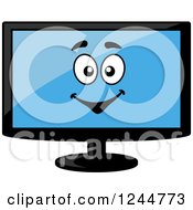 Clipart Of A Happy TV Character Royalty Free Vector Illustration