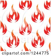 Clipart Of A Seamless Pattern Background Of Flames Royalty Free Vector Illustration