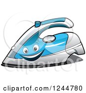 Clipart Of A Happy Iron Character Royalty Free Vector Illustration