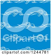 Clipart Of A Seamless Pattern Background Of Waves Royalty Free Vector Illustration