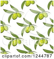 Seamless Pattern Background Of Green Olives