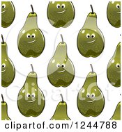 Clipart Of A Seamless Pattern Background Of Pears Royalty Free Vector Illustration