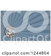 Clipart Of A Blue Ray Electrician Background Or Business Card Design Royalty Free Illustration