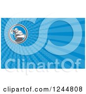 Clipart Of A Blue Ray Arborist Background Or Business Card Design Royalty Free Illustration