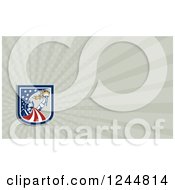 Clipart Of An American Patriot And Torch Background Or Business Card Design Royalty Free Illustration