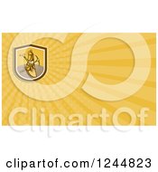 Clipart Of A Shield With Mining Tools Background Or Business Card Design Royalty Free Illustration