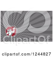 Clipart Of A Gray Ray Throwing American Football Player Background Or Business Card Design Royalty Free Illustration