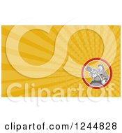 Clipart Of A Yellow Ray Fireman Background Or Business Card Design Royalty Free Illustration