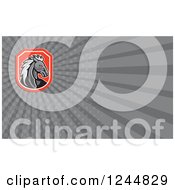 Clipart Of A Gray Ray Horse Background Or Business Card Design Royalty Free Illustration