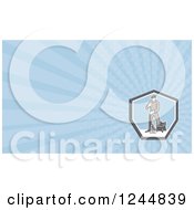 Clipart Of A Janitor Background Or Business Card Design Royalty Free Illustration