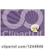 Clipart Of A Purple Ray Elephant Background Or Business Card Design Royalty Free Illustration