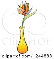 Clipart Of A Bird Of Paradise Flower In A Vase Royalty Free Vector Illustration by Zooco