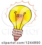 Clipart Of A Bright Light Bulb Royalty Free Vector Illustration by Zooco