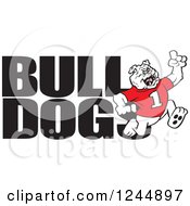 Poster, Art Print Of Text And A Running Victorious Bulldog