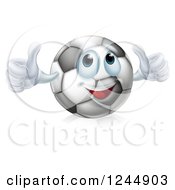 Poster, Art Print Of Soccer Ball Character Giving Two Thumbs Up