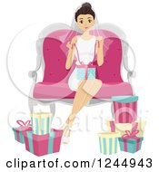 Poster, Art Print Of Young Lady Opening Gifts At A Bridal Shower
