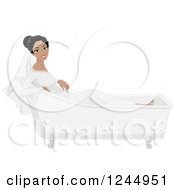 Poster, Art Print Of Beautiful Black Bride Sitting In An Empty Bath Tub