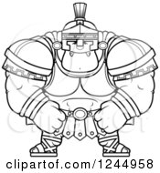 Poster, Art Print Of Black And White Mad Brute Muscular Centurion Grinning