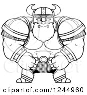 Poster, Art Print Of Black And White Mad Brute Muscular Viking