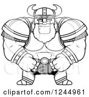 Poster, Art Print Of Black And White Brute Muscular Viking Grinning