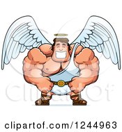 Poster, Art Print Of Brute Muscular Male Angel Grinning