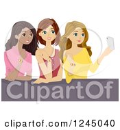Poster, Art Print Of Teen Girls Taking A Selfie With Their Friendship Bracelets