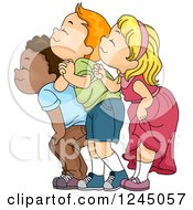 Poster, Art Print Of Group Of Children Happily Smelling