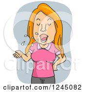 Clipart Of A Talkative Red Haired Woman With A Motor Mouth Royalty Free Vector Illustration
