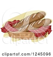 Poster, Art Print Of Basket With Fresh Baguettes