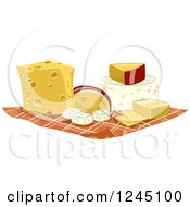 Poster, Art Print Of Cheeses On A Cloth Napkin