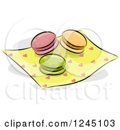 Colorful Macaroons On A Heart Napkin