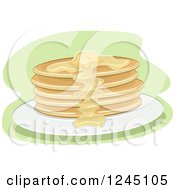 Poster, Art Print Of Pancake Stack With Syrup And Butter