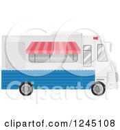 Poster, Art Print Of White And Blue Food Truck