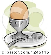 Clipart Of A Soft Boiled Egg In A Holder Royalty Free Vector Illustration