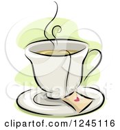 Poster, Art Print Of Cup Of Hot Tea With A Heart On The Bag